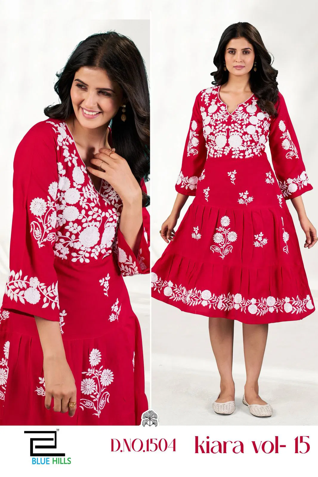 Kiara Vol 15 By Blue Hills Rayon Lucknavi Kurtis Exporters In India
